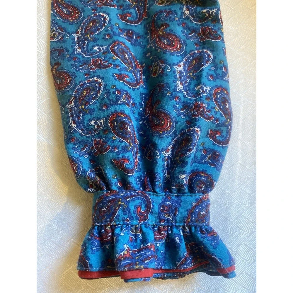 Vintage Schrader Sport Paisley Dress ILGWU Union Made‎ Blue Old $ Romantic